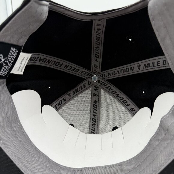 Mule Deer Foundation Black Cotton Strapback Hat – Embroidered Antler Logo - Picture 8 of 9